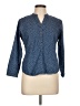 Assorted Brands Polka Dots Blue Long Sleeve Blouse Size L - photo 1