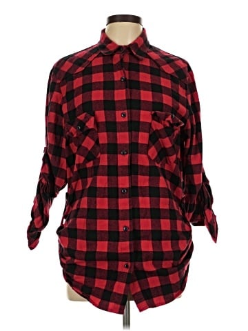 Matchstick 3/4 Sleeve Button-Down Shirt (view 1)