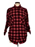 Matchstick Plaid Red 3/4 Sleeve Button-Down Shirt Size L - photo 1