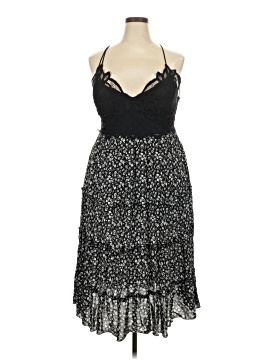 chinese dress ladies Sheer-Waist Long Black Tiered Prom Dress with Ruffles Black / 2