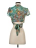 Shein Teal Short Sleeve Blouse Size 2 - photo 2