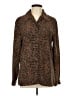 Tess 100% Polyester Animal Print Brown Long Sleeve Blouse Size L - photo 1