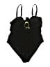 Unbranded Solid Black One Piece Swimsuit Size L (estimated) - photo 1