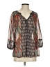 New Directions 100% Polyester Brown 3/4 Sleeve Blouse Size S - photo 1