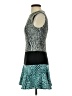 BCBGMAXAZRIA 100% Polyester Animal Print Teal Cocktail Dress Size 0 - photo 5