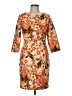 Talbots Print Orange Cocktail Dress Size 8 (petite) - photo 1