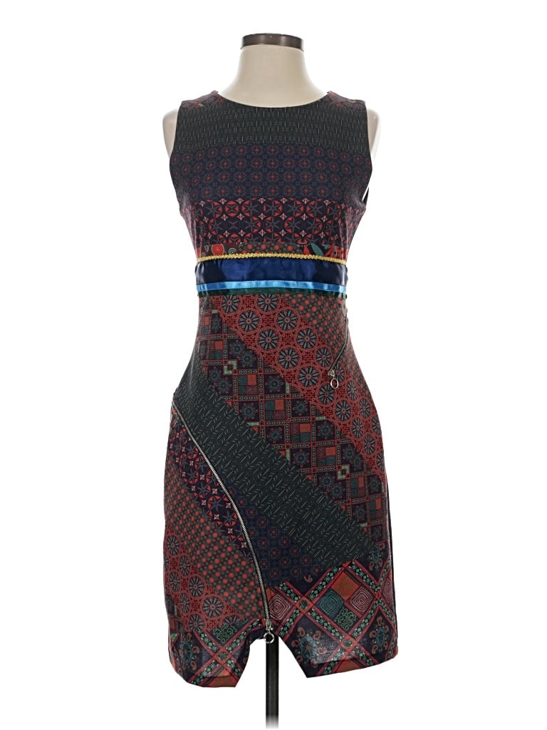 Pre-owned Desigual Cocktail Dress In Burgundy