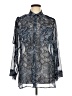 Lark Lane Paisley Silver Long Sleeve Blouse Size 16 - photo 1
