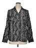 Jaclyn Smith 100% Polyester Animal Print Silver Long Sleeve Blouse Size XL - photo 1