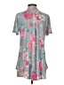 Honeyme Floral Silver Short Sleeve Blouse Size S - photo 2