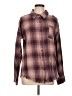 Hem & Thread 100% Cotton Plaid Brown Long Sleeve Button-Down Shirt Size L - photo 1