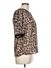 A New Day 100% Polyester Animal Print Brown Short Sleeve Blouse Size L - photo 4
