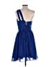 Unbranded 100% Polyester Solid Blue Cocktail Dress Size M (estimated) - photo 2