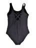 EXLURA Solid Black Blue One Piece Swimsuit Size XL - photo 2