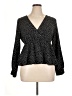 Shein Curve 100% Polyester Polka Dots Black Long Sleeve Blouse Size 0X - photo 1