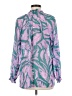 Hudson Gray 100% Polyester Tropical Purple Long Sleeve Blouse Size M - photo 2
