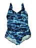 Unbranded Print Blue One Piece Swimsuit Size 26 waist - photo 1