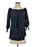 Status by Chenault Polka Dots Blue 3/4 Sleeve Blouse Size S - photo 1