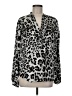 MICHAEL Michael Kors 100% Polyester Animal Print Silver Long Sleeve Blouse Size M - photo 1