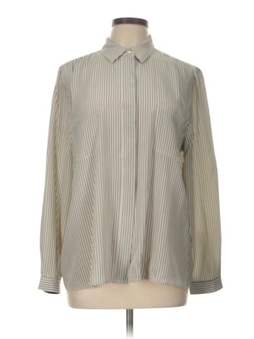 Repeat Cashmere Long Sleeve Silk Top (view 1)