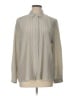 Repeat Cashmere 100% Silk Stripes Ivory Long Sleeve Silk Top Size L - photo 1