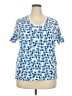 Kim Rogers Blue Short Sleeve Blouse Size XXL - photo 1