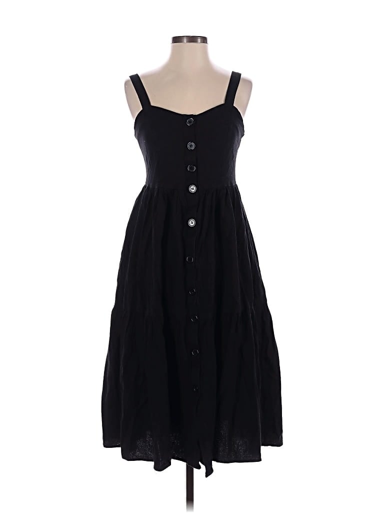Baltic Born Casual Dress: Black Solid Pattern Dresses - Size Small