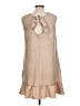 Shein 100% Polyester Solid Tan Casual Dress Size L - photo 2