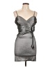 Interi Metallic Silver Cocktail Dress Size L - photo 1