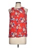 AGB 100% Rayon Floral Orange Red Sleeveless Blouse Size L - photo 1