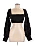 NONchalant 100% Polyester Black Long Sleeve Top Size M - photo 1