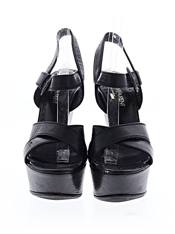 Yves Saint Laurent Rive Gauche Vintage Leather Platform Wedges (view 2)