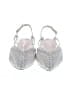 GUILLHERMINA Metallic Silver White Flats Size 7 - photo 2