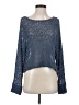 Island Tribe 100% Acrylic Metallic Blue Pullover Sweater Size S - photo 1