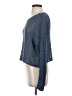 Island Tribe 100% Acrylic Metallic Blue Pullover Sweater Size S - photo 5