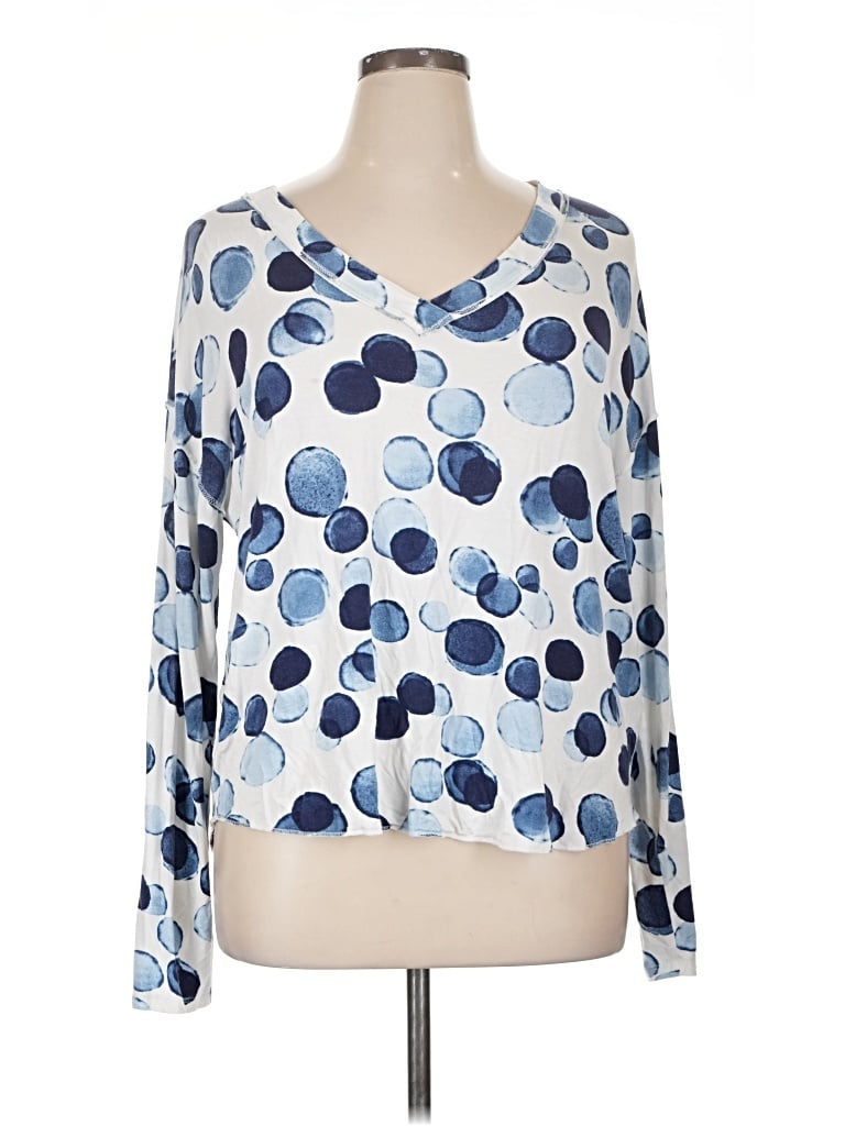 Pre-owned Lularoe Long Sleeve Blouse In Blue