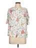 Old Navy Floral Ivory Short Sleeve Blouse Size L - photo 1