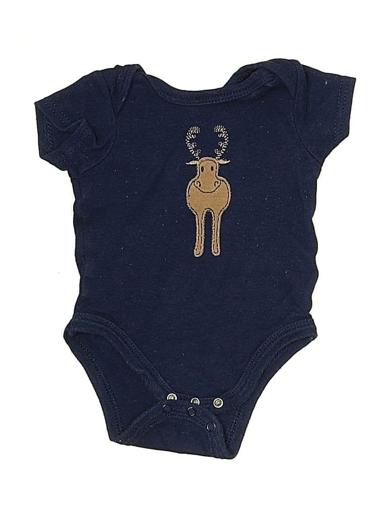 Pre-owned Hb Babies' Short Sleeve Onesie In Blue