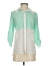 Iz Byer Color Block Green 3/4 Sleeve Blouse Size S - photo 1