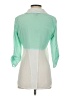 Iz Byer Color Block Green 3/4 Sleeve Blouse Size S - photo 2