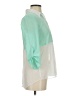 Iz Byer Color Block Green 3/4 Sleeve Blouse Size S - photo 4