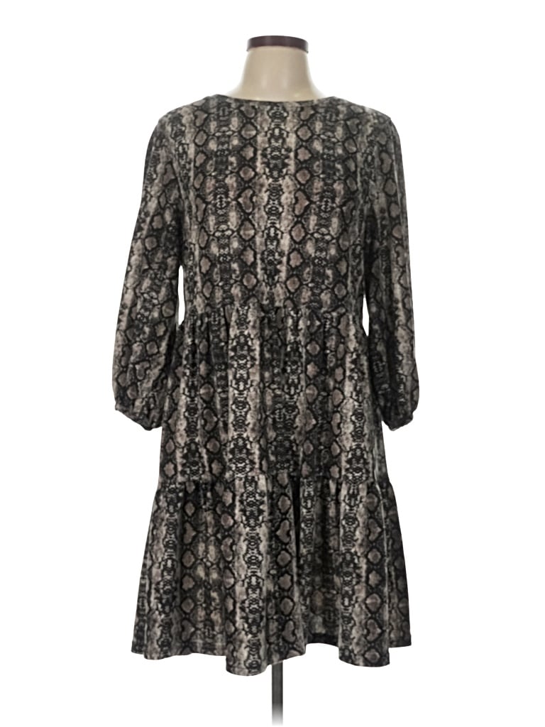 Pre-owned Joy Joy Casual Dress In Gray