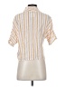 Rails Stripes Yellow Gold Short Sleeve Blouse Size S - photo 2