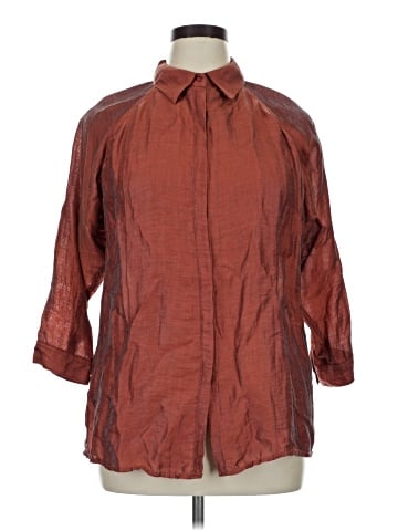 Peter Nygard 3/4 Sleeve Button-Down Shirt (view 1)