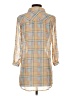 Olive and Oak 100% Polyester Plaid Yellow 3/4 Sleeve Blouse Size S - photo 2