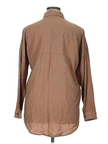 Olivia Grey Long Sleeve Button-Down Shirt (view 2)