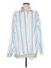 Unbranded 100% Polyester Stripes Blue Long Sleeve Blouse Size M - photo 1