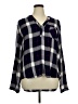 NSR 100% Rayon Plaid Blue Long Sleeve Blouse Size XL - photo 1