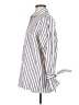 Drew 100% Cotton Stripes Ivory Long Sleeve Blouse Size M - photo 5