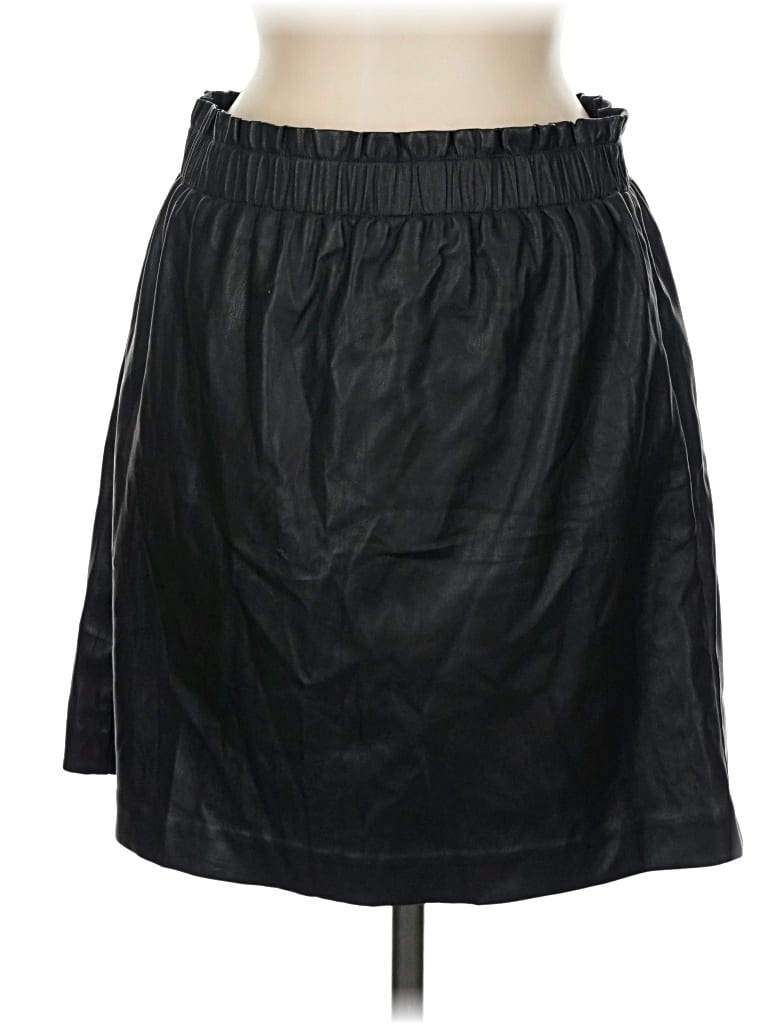 Ann Taylor Loft Faux Leather Skirt In Black